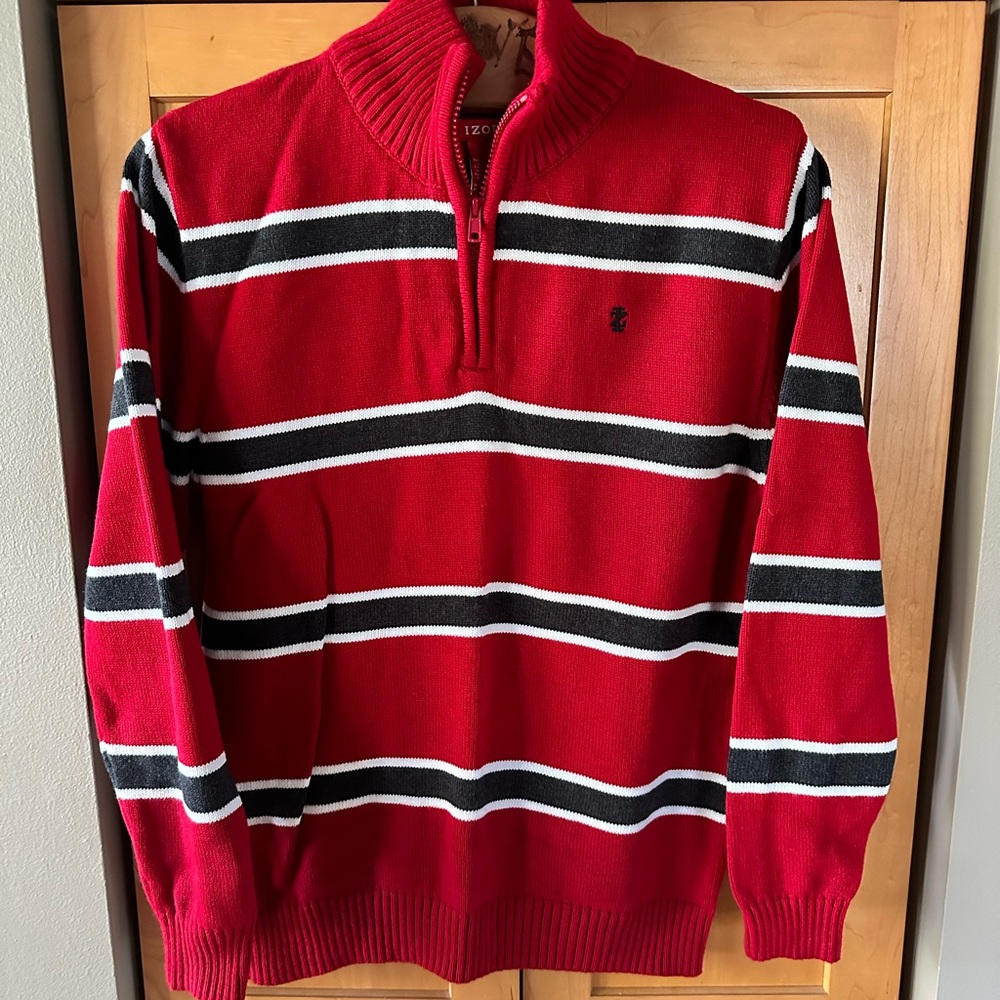 Izod Quarter Zip Rugby Sweater Boys L